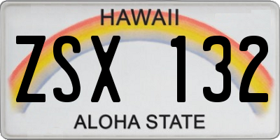 HI license plate ZSX132
