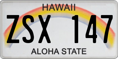 HI license plate ZSX147