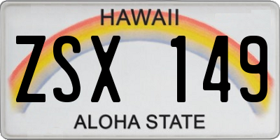 HI license plate ZSX149