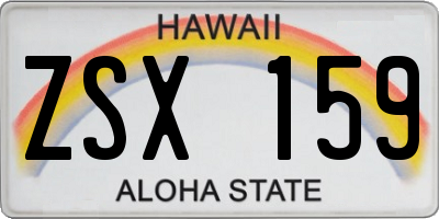 HI license plate ZSX159