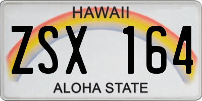 HI license plate ZSX164