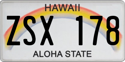 HI license plate ZSX178