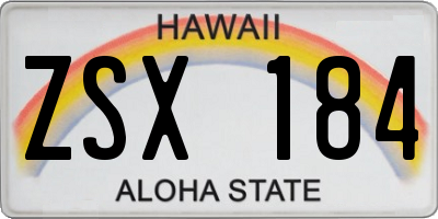 HI license plate ZSX184
