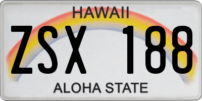HI license plate ZSX188