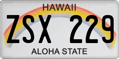 HI license plate ZSX229
