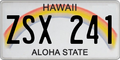 HI license plate ZSX241