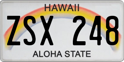 HI license plate ZSX248
