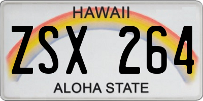 HI license plate ZSX264