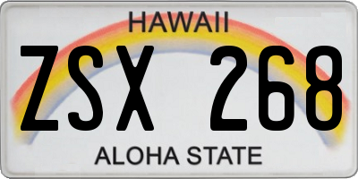 HI license plate ZSX268