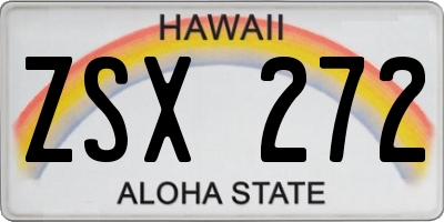 HI license plate ZSX272