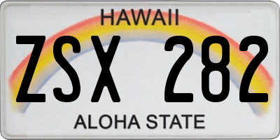 HI license plate ZSX282