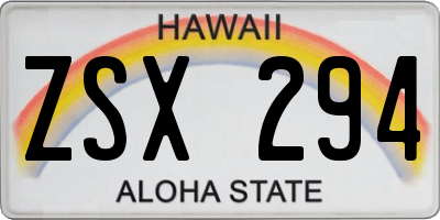 HI license plate ZSX294