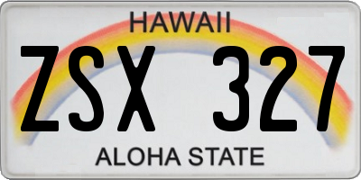 HI license plate ZSX327