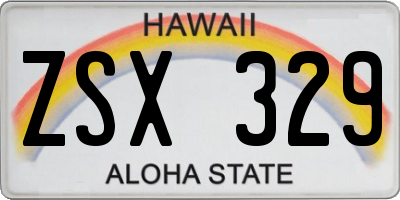 HI license plate ZSX329