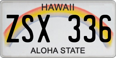 HI license plate ZSX336