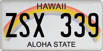 HI license plate ZSX339