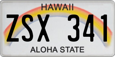 HI license plate ZSX341