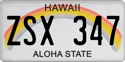 HI license plate ZSX347