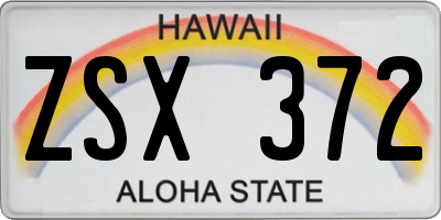 HI license plate ZSX372