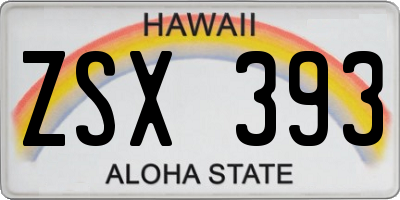HI license plate ZSX393