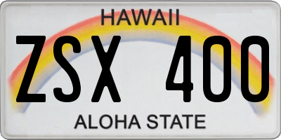 HI license plate ZSX400