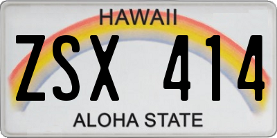 HI license plate ZSX414