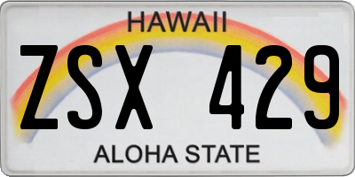 HI license plate ZSX429