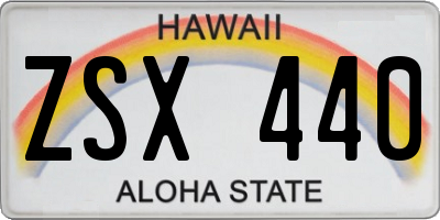 HI license plate ZSX440