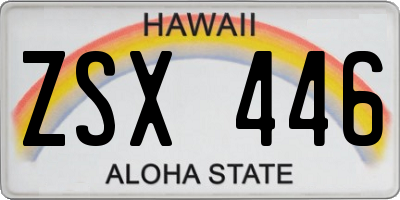 HI license plate ZSX446