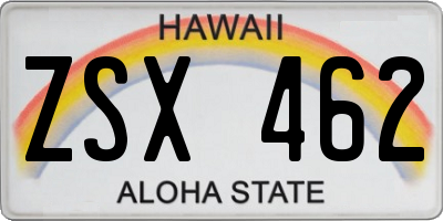 HI license plate ZSX462