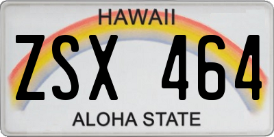 HI license plate ZSX464