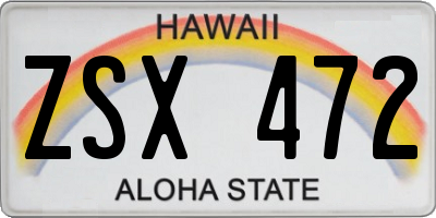 HI license plate ZSX472