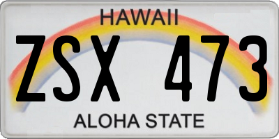 HI license plate ZSX473