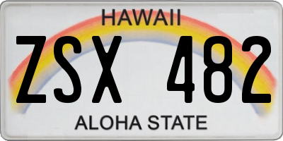 HI license plate ZSX482