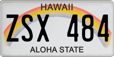 HI license plate ZSX484