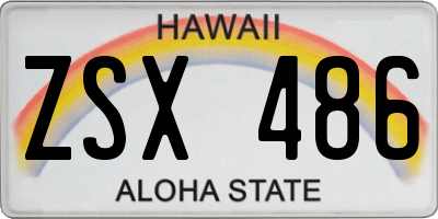 HI license plate ZSX486