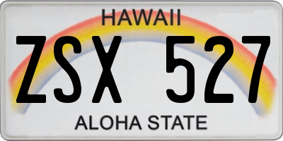 HI license plate ZSX527