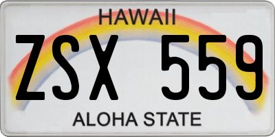 HI license plate ZSX559