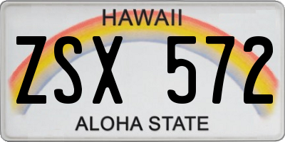 HI license plate ZSX572