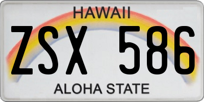 HI license plate ZSX586