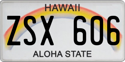 HI license plate ZSX606