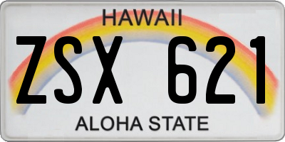 HI license plate ZSX621