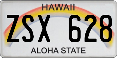 HI license plate ZSX628