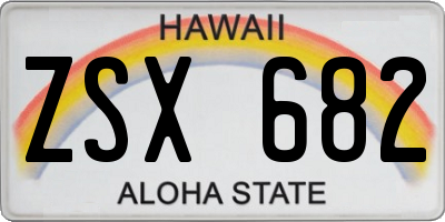 HI license plate ZSX682