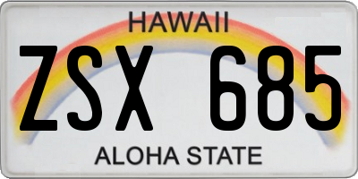HI license plate ZSX685