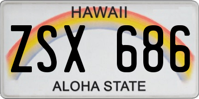 HI license plate ZSX686