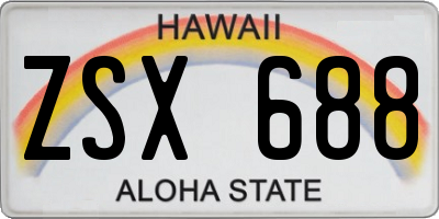 HI license plate ZSX688