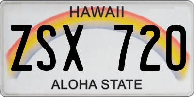 HI license plate ZSX720