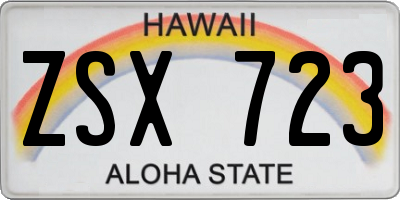 HI license plate ZSX723