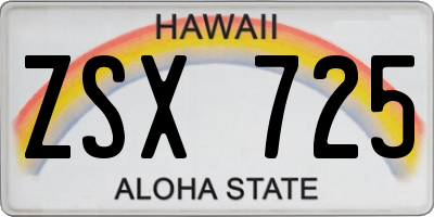 HI license plate ZSX725
